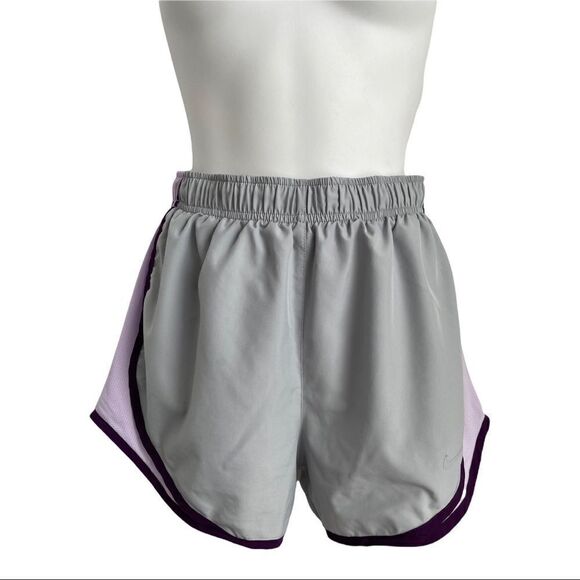 Nike Gray Stripped Athletic Running Shorts Medium - Picture 1 of 12